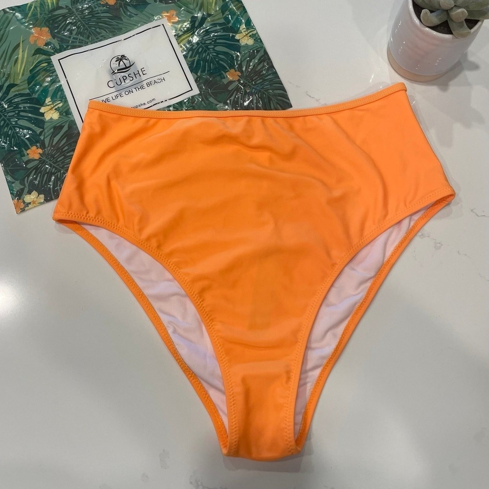 NWT Cupshe High waisted Bikini Swim Bottoms Sz M